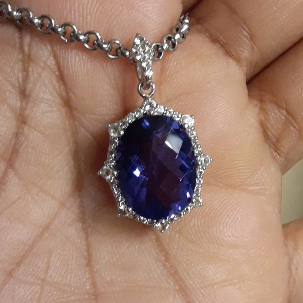 925 Genuine Color Change Fluorite and White Topaz.  FIRM. - Picture 11 of 14